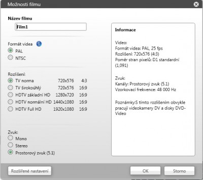 Hlavní nastavení - důležité