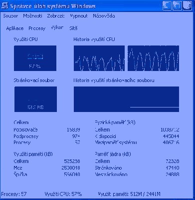 Takhle to vypadá v taskmanageru.