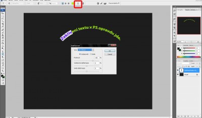 Zakřivení textu
