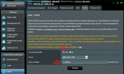 Nastavení DDNS