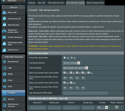 Firewall - síťové služby