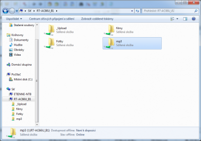 SAMBA - připojení síťových složek