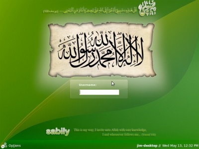 Přihlašovací obrazovka.