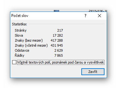 Statistika logu z Wordu