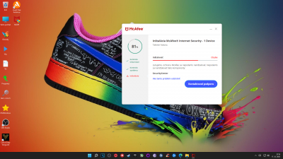 Pokus o inštalaciu McAfee