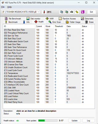 HD Tune Pro 5.75 - Health - 2022-11-06 085305.png (76.62 KiB) Zobrazeno 2134 x HD Tune Pro 5.75 - Health
